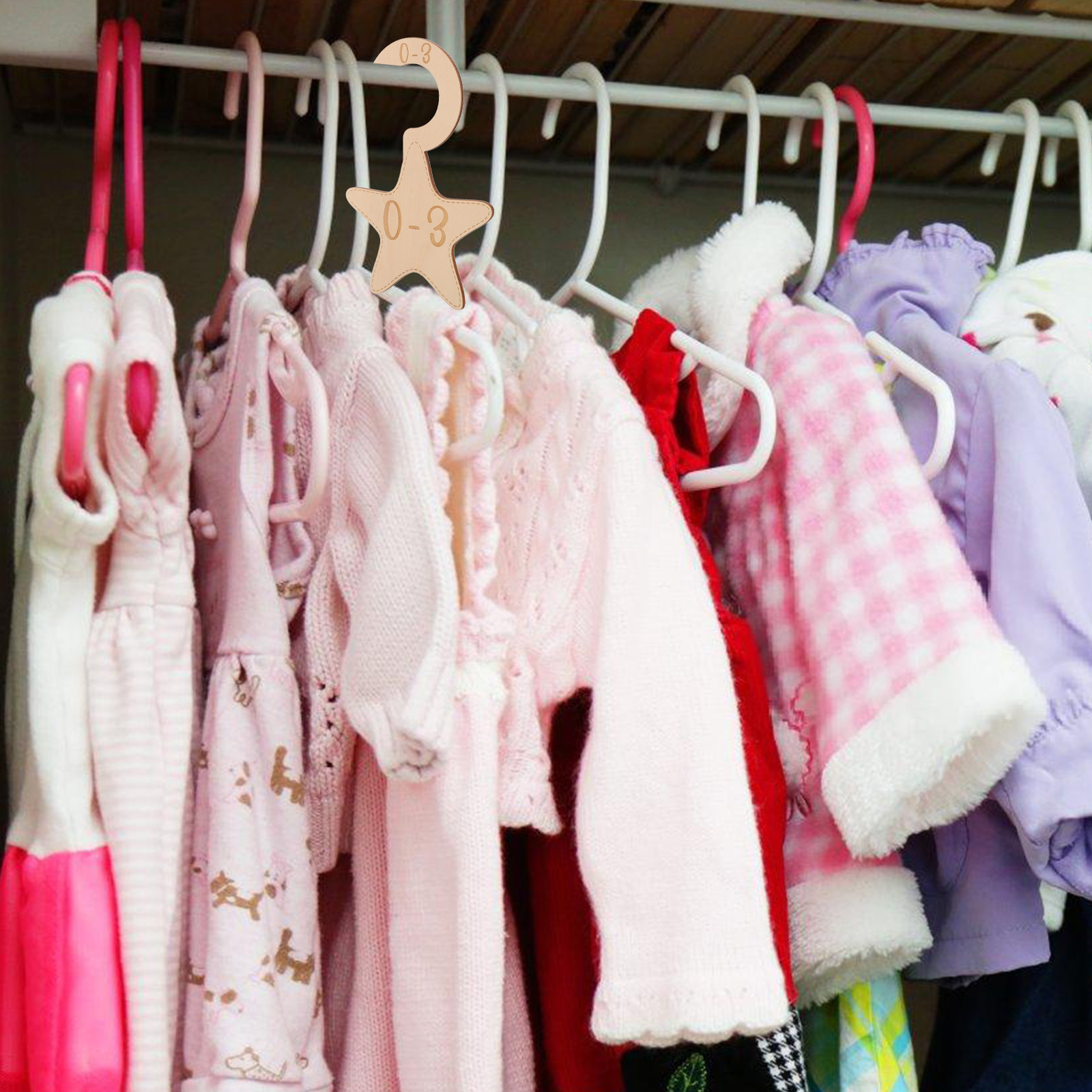 Baby Clothing Storage - 7개입 아기옷 수납장 분리대 나무 사이즈