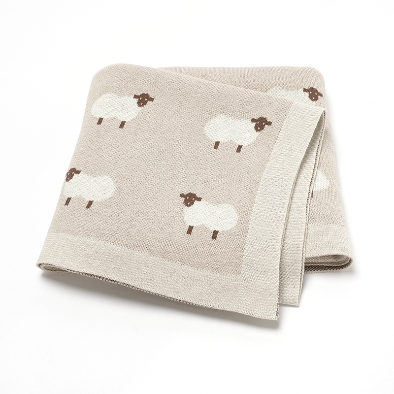 Muslin Swaddle Wrap - 귀여운 양 프린트 모슬린 신생아 아기