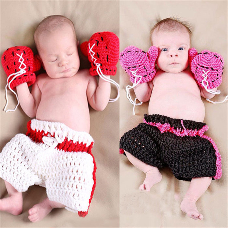 수제 크로셰 신생아 남아 사진 촬영 의상 복서 챔피언  - Baby Clothing Designer 리뷰 및 가격
