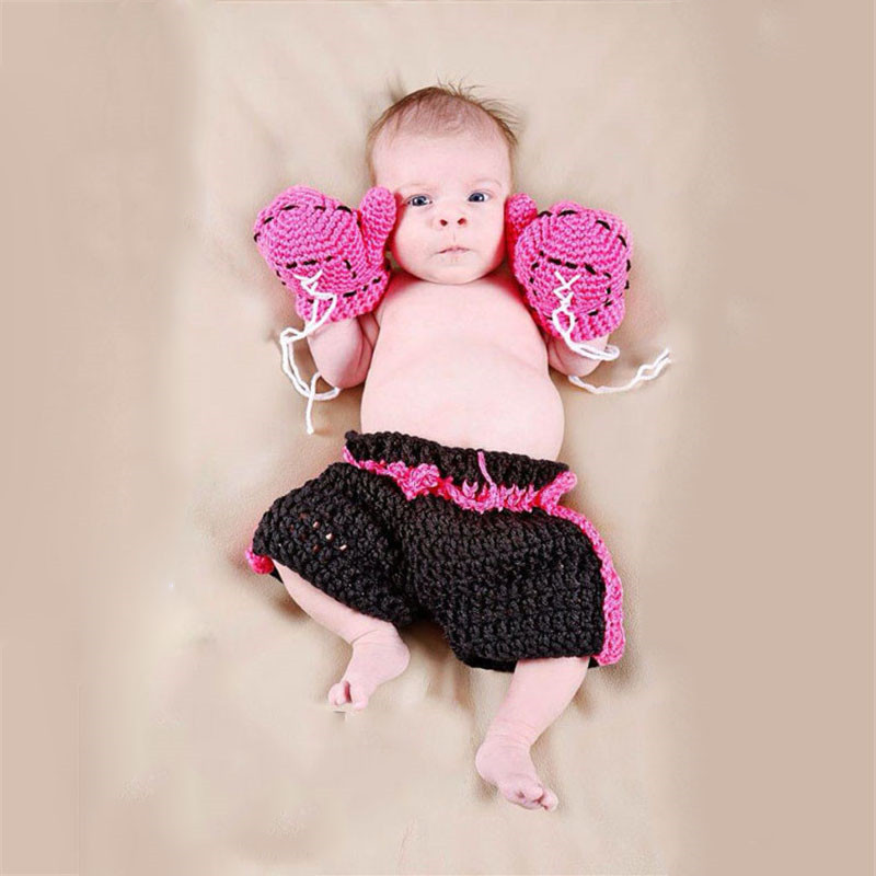 수제 크로셰 신생아 남아 사진 촬영 의상 복서 챔피언  - Baby Clothing Designer 리뷰 및 가격