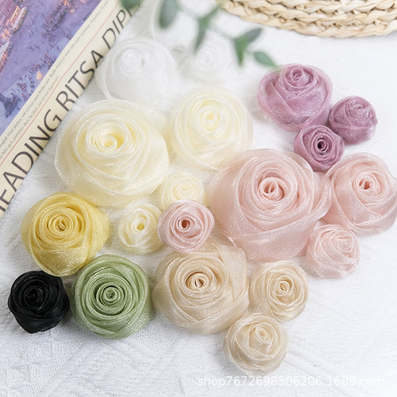 3-4.5cm 오간자 스노우 로즈 헤드 드레스 헤어 파 - Baby Clothing Designer 리뷰 및 가격