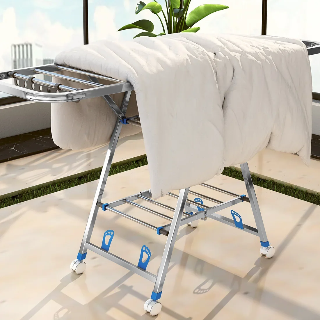 스테인레스 스틸 건조 옷 걸이 접이식 바닥 침실 발코니 - Baby Clothing Drying Rack 리뷰 및 가격
