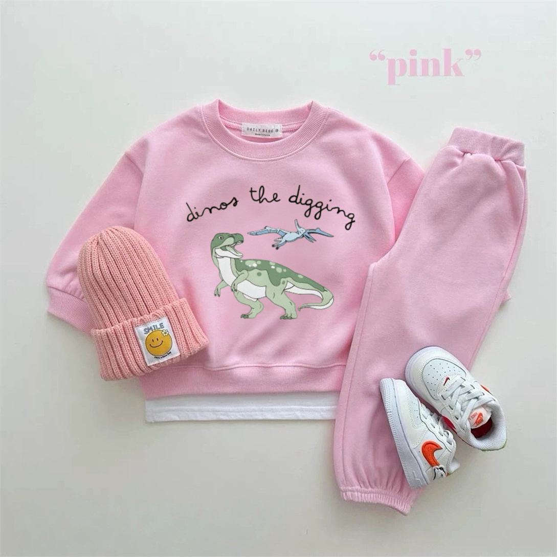 만화 공룡 스웨터 2피스 세트 소년과 소녀를 위한 봄  - Baby Clothing Designer 리뷰 및 가격