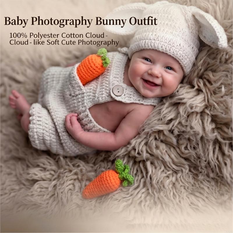 크로셰 니트 신생아 사진 소품 옷 토끼 테마 아기 롬퍼 - Baby Clothing Onesies 리뷰 및 가격
