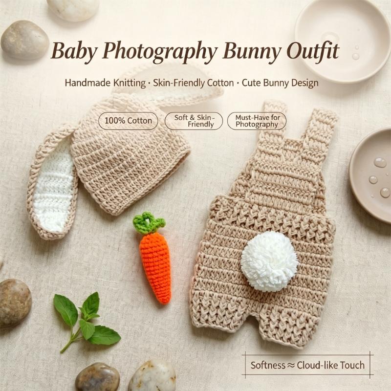 크로셰 니트 신생아 사진 소품 옷 토끼 테마 아기 롬퍼 - Baby Clothing Onesies 리뷰 및 가격