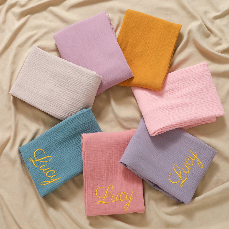 개인화 된 이름 수 놓은 사용자 정의 아기 면화 모슬린 - Muslin Swaddle Wrap 리뷰 및 가격