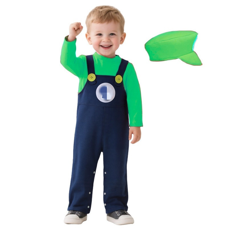 아기 배관공 의상 빨간색 녹색 애니메이션 게임 배관공  - Baby Clothing 리뷰 및 가격