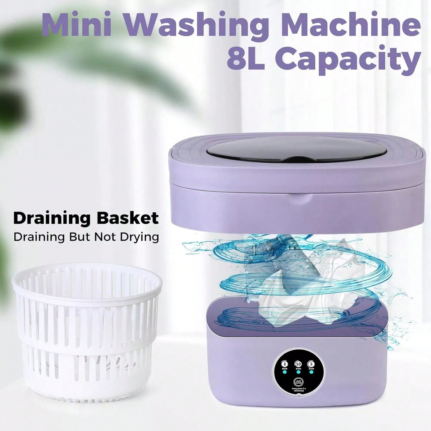 8L 휴대용 세탁기 미니 세탁기 접이식 세탁기 소형 탈 - Baby Clothing Washing Machine 리뷰 및 가격